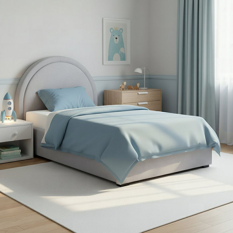 Ivory Luna Upholstered Twin Bed - 120x200 cm - Image 6
