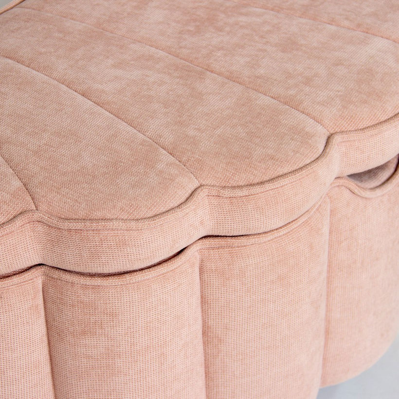 Ivory Bloom Pouf with Storage - Image 6