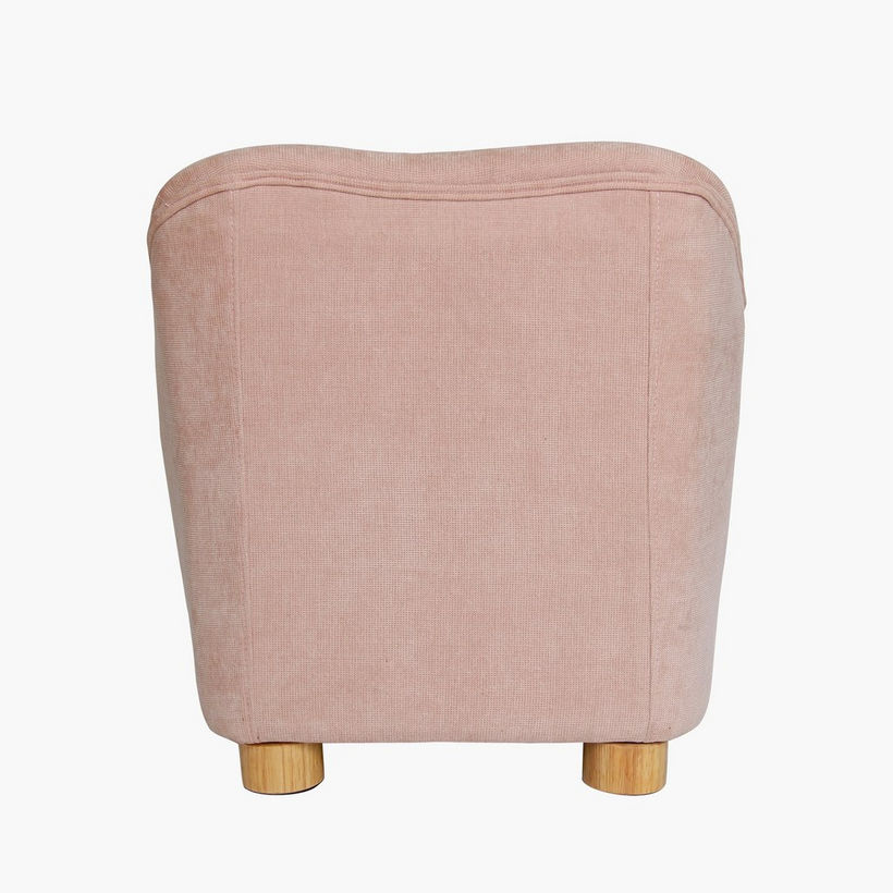 Ivory Curve Kids Armchair with Stool - Image 6
