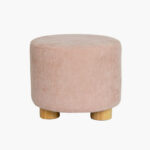 Ivory Curve Kids Armchair with Stool