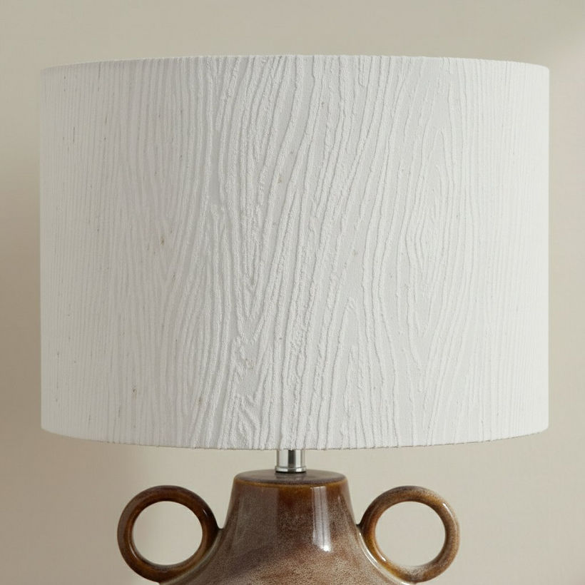 Elinor Glazed Ceramic Table Lamp with Linen Shade - 43.5 cm - Image 4