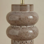 Elinor Glazed Ceramic Table Lamp with Linen Shade - 55.5 cm