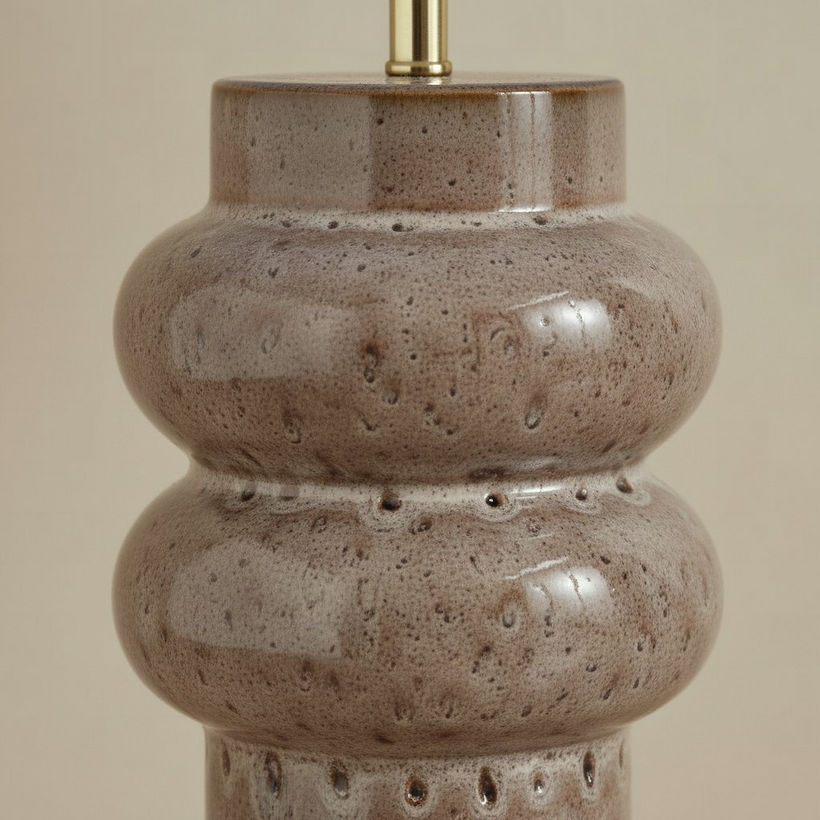 Elinor Glazed Ceramic Table Lamp with Linen Shade - 55.5 cm - Image 5