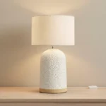 Elinor Ceramic Table Lamp with Linen Shade - 55 cm