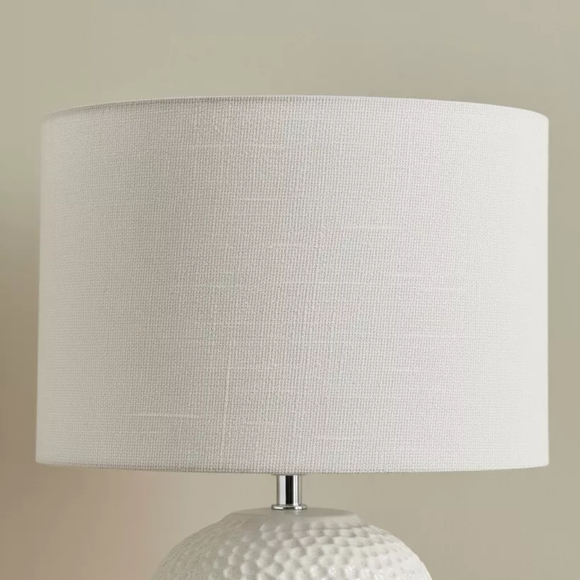 Elinor Ceramic Table Lamp with Linen Shade - 55 cm - Image 4