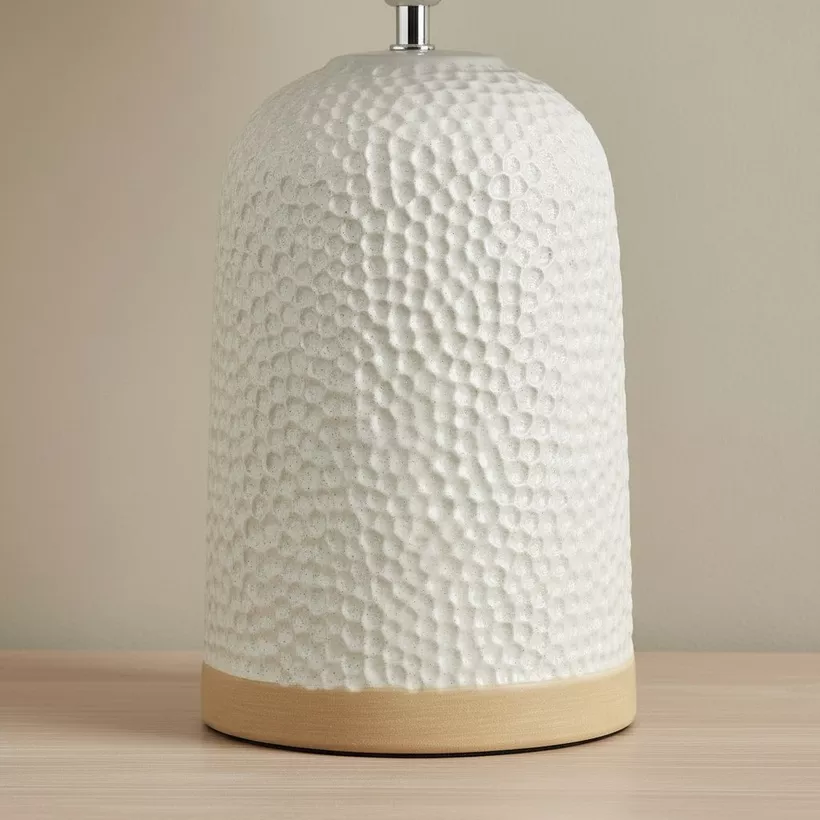 Elinor Ceramic Table Lamp with Linen Shade - 55 cm - Image 5