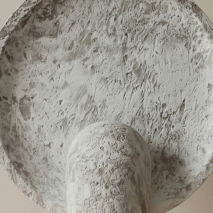 Elinor Stone Textured Resin Table Lamp with Circular Disc - 36 cm - Image 4