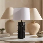 Elinor Ceramic Table Lamp with Linen Shade - 43.5 cm