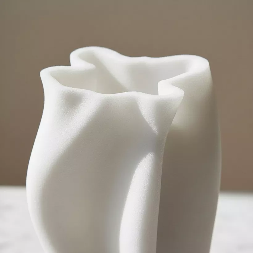 Monochrome Clifford Ora Luxe Marble Decorative Vase - 17.7x17.7x38 cm - Image 3