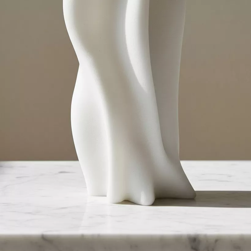 Monochrome Clifford Ora Luxe Marble Decorative Vase - 17.7x17.7x38 cm - Image 4