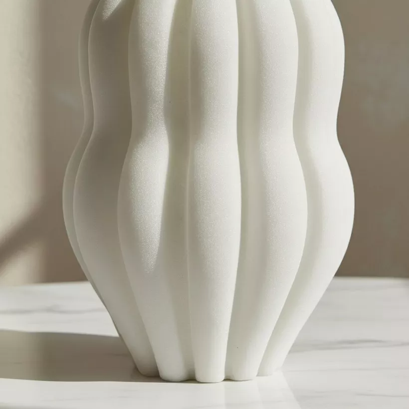 Monochrome Clifford Ora Luxe Marble Decorative Vase - 18.8x18.8x35.7 cm - Image 4