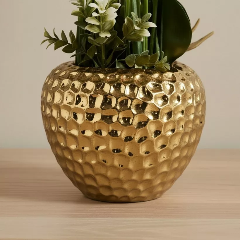 Areos Artificial Orchid Plant in Ceramic Pot - 60 cm - Image 4