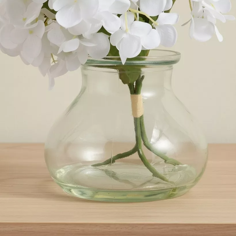 Areos Artificial Fake Water Potted Flower in Glass Pot - 25 cm - Image 4