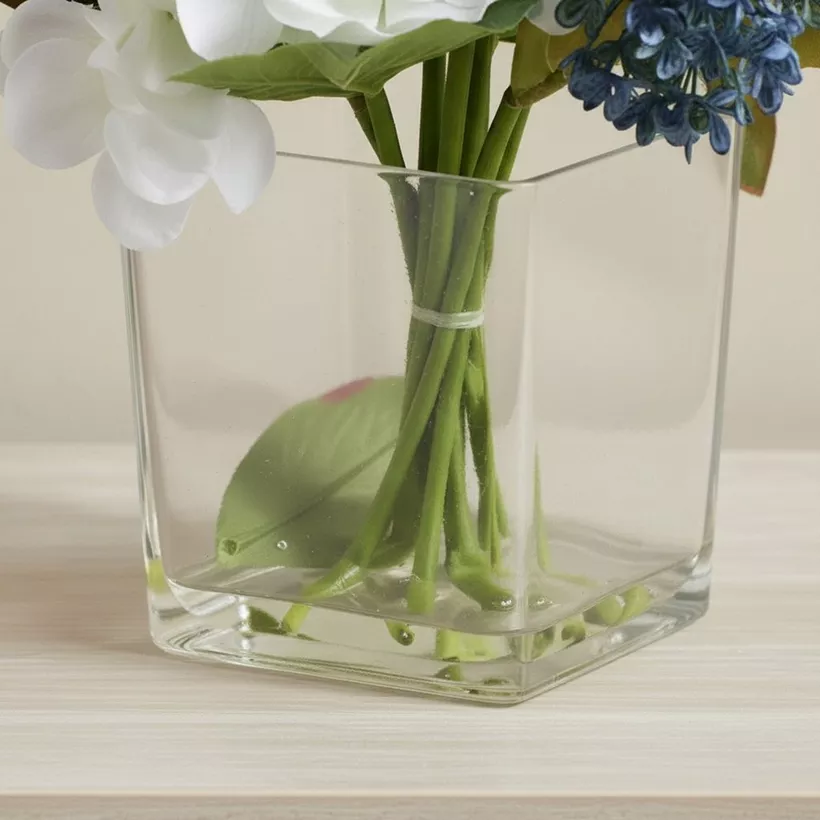 Areos Artificial Fake Water Potted Flower in Glass Pot - 30 cm - Image 4