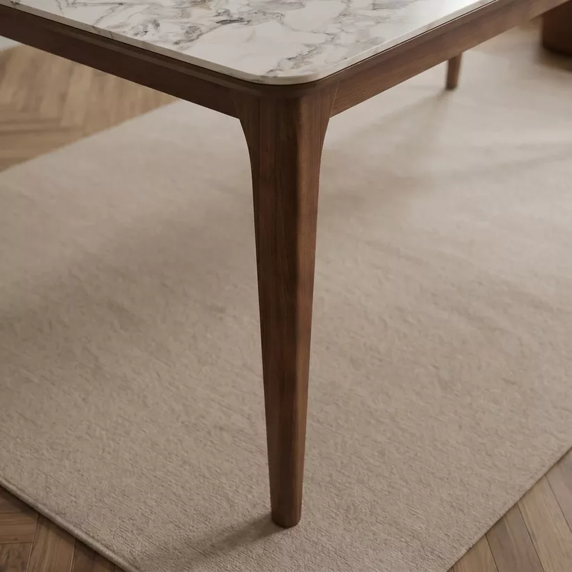 Valeria 8 Sintered Stone Dining Table With Solid Wood Base - Image 5