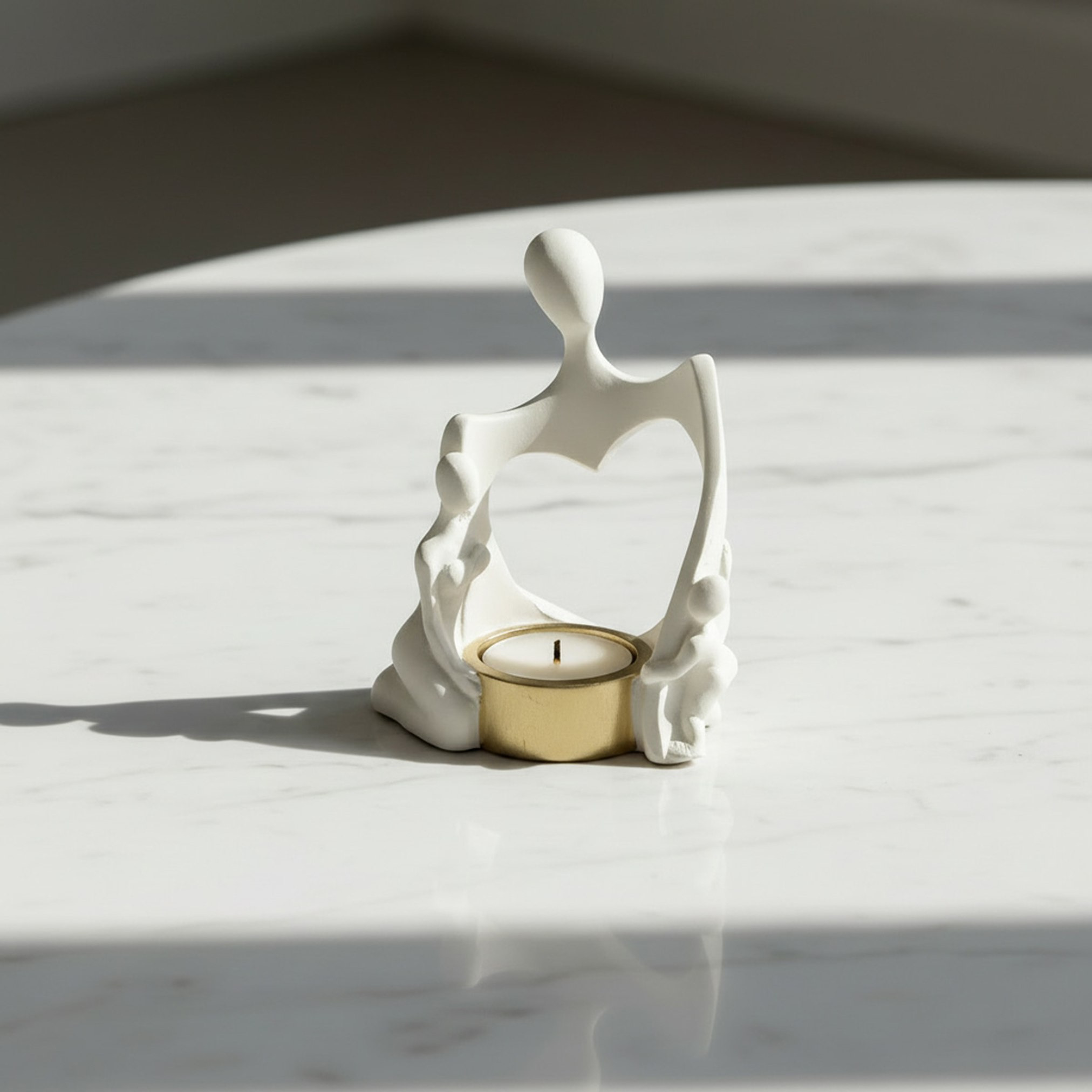 Wren Ema Monochrome Decorative Tealight Candleholder - 10.8x8x13 cm