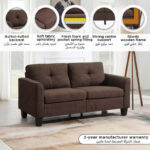 Movo Aurora 3-Seater Fabric Sofa