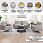 Movo Velora 3-Seater Fabric Sofa