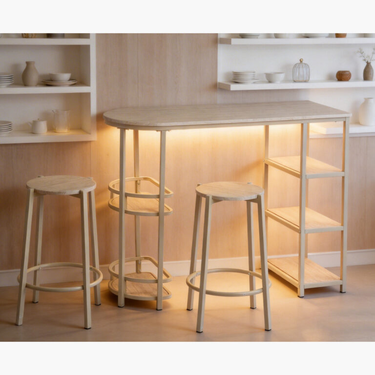 Movo Jazz 2-Seater Travertine High Table Set