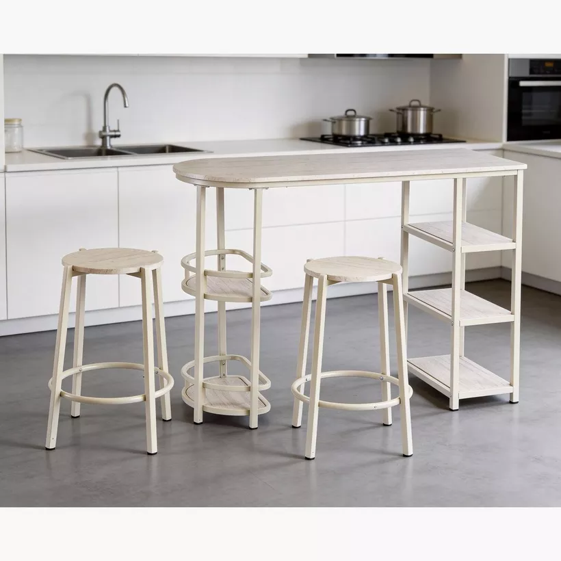 Movo Jazz 2-Seater Travertine High Table Set - Image 4