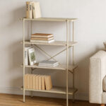 Movo Shelly 4-Tier Bookshelf with Metal Frame