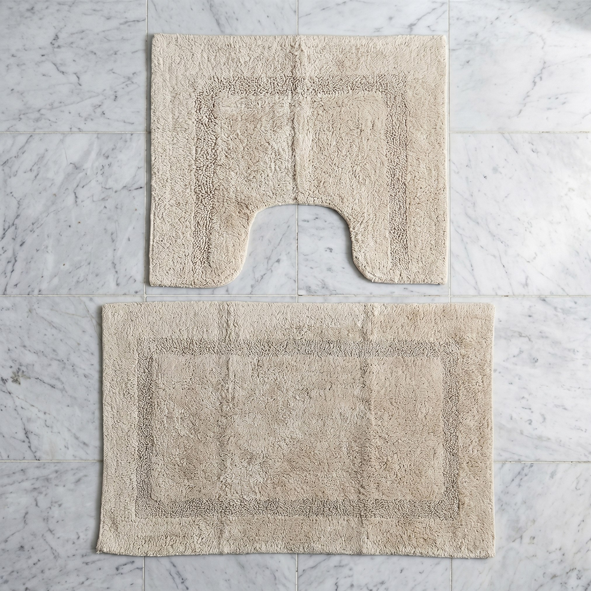 Atlanta 2-Piece Solid Cotton Bath Mat Set - 50x80 cm and 45x50 cm