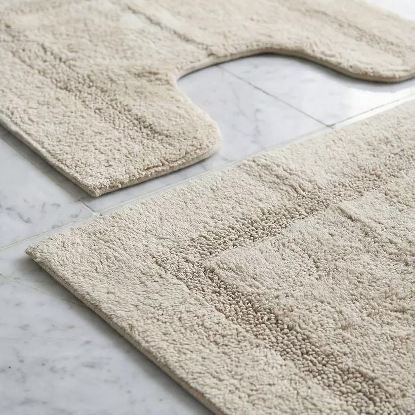 Atlanta 2-Piece Solid Cotton Bath Mat Set - 50x80 cm and 45x50 cm - Image 3