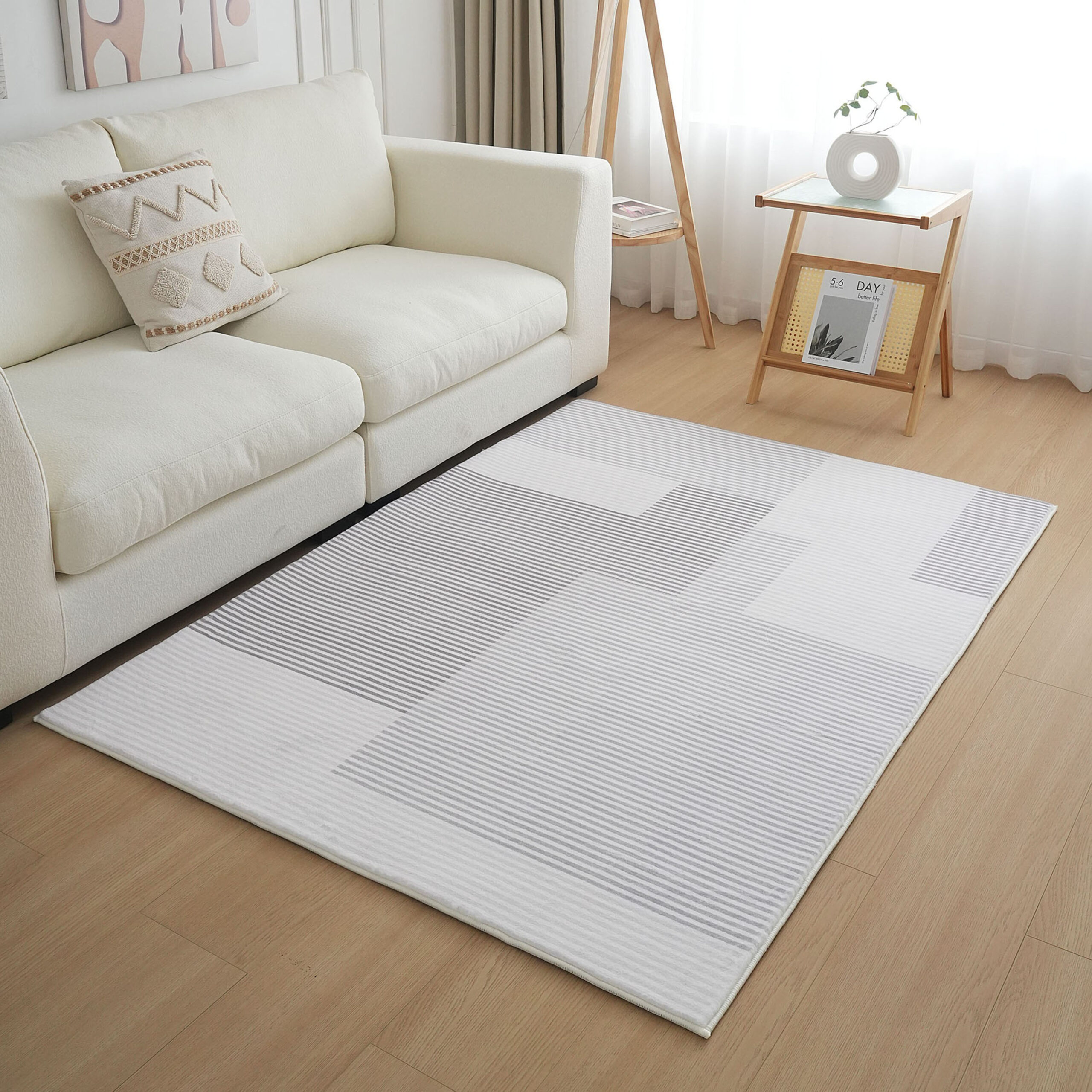 Bristol Haze Printed Plush Fur Rug - 120x170 cm