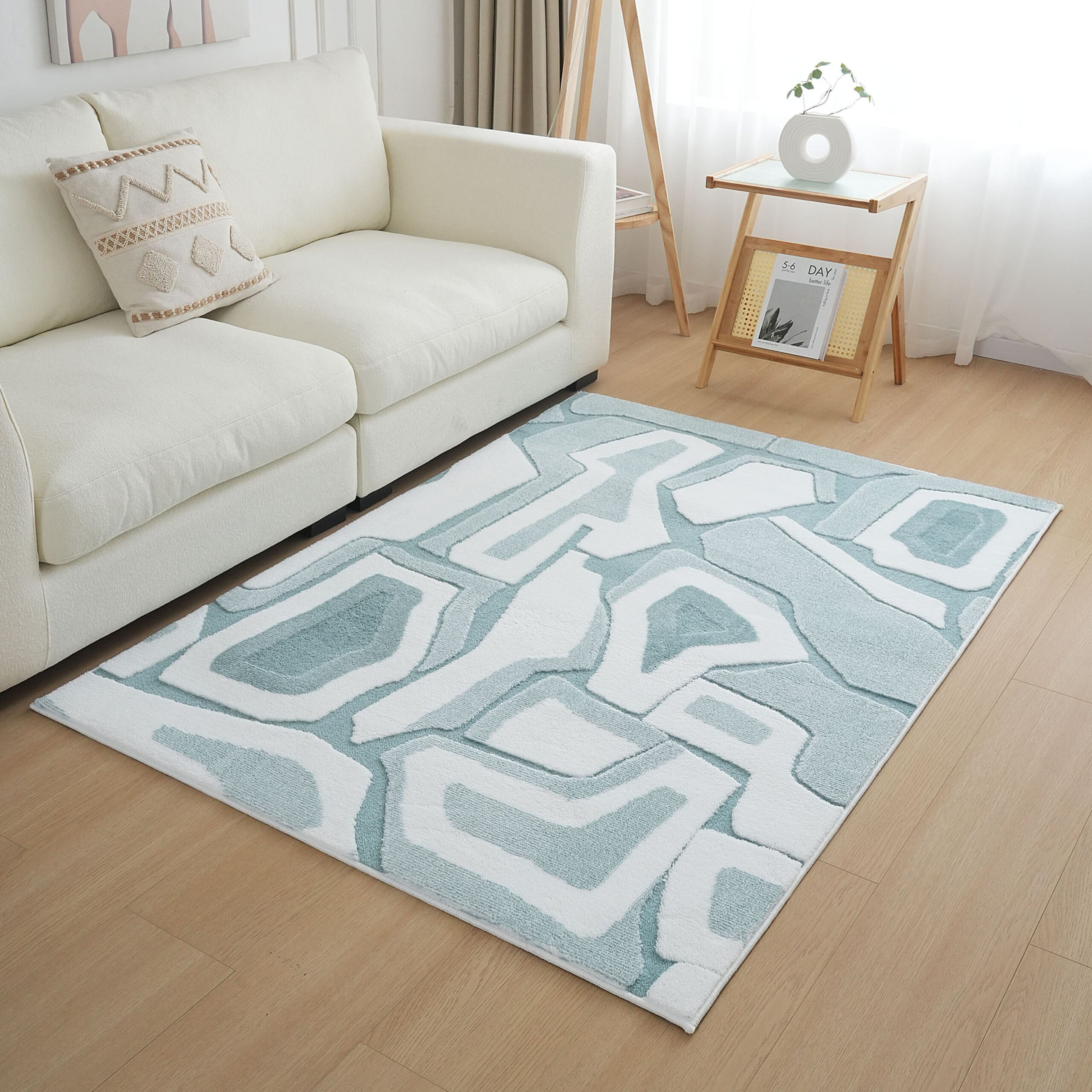 Ontario Arris Stripes Printed Flannel Rug - 120x170 cm