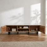 Cavon Florya 1.8 Meter Solid Wood TV Unit with Genuine Marble Top for TV up to 70 inches