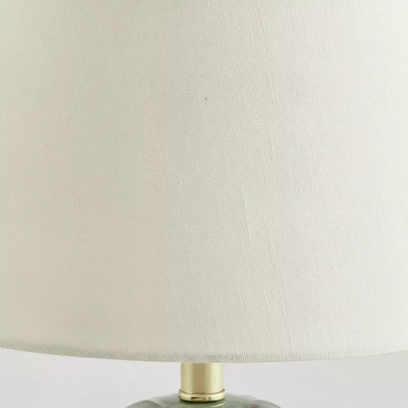 Amalfi Reactive Glazed Ceramic Table Lamp with Linen Shade - 42x25 cm - Image 4