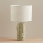 Amalfi Reactive Glazed Ceramic Table Lamp with Linen Shade - 50.5x30 cm