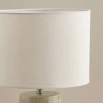 Amalfi Reactive Glazed Ceramic Table Lamp with Linen Shade - 50.5x30 cm