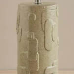 Amalfi Reactive Glazed Ceramic Table Lamp with Linen Shade - 50.5x30 cm