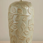 Amalfi Reactive Glazed Ceramic Table Lamp with Linen Shade - 59x38 cm