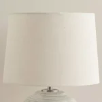 Amalfi Reactive Glazed Ceramic Table Lamp with Linen Shade - 62x40 cm