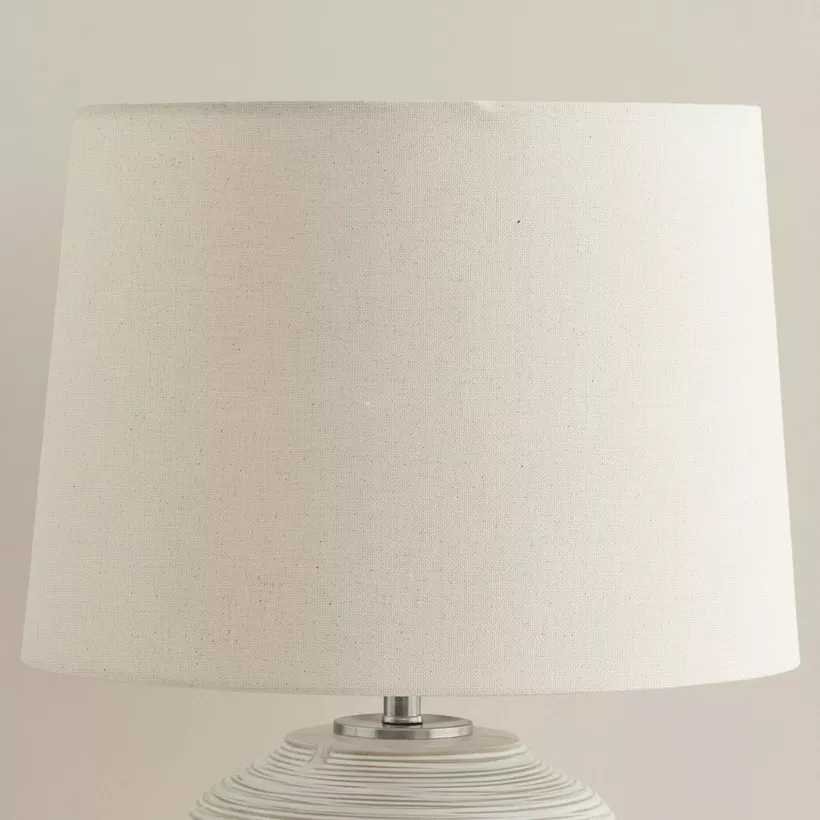 Amalfi Reactive Glazed Ceramic Table Lamp with Linen Shade - 62x40 cm - Image 4