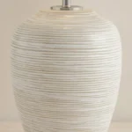 Amalfi Reactive Glazed Ceramic Table Lamp with Linen Shade - 62x40 cm