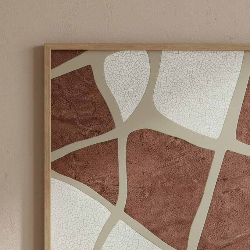 Relay Abstract Framed Picture with Plaster - 60x80x3 cm - Image 3
