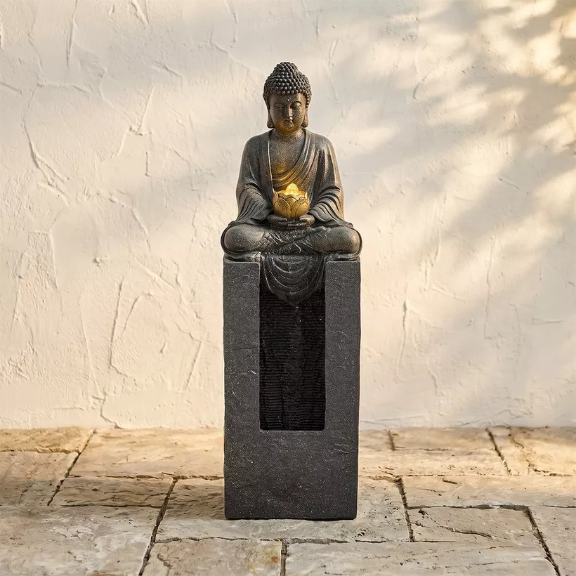 Adele Divine Buddha Outdoor Fountain - 32x25x108 cm - Image 3