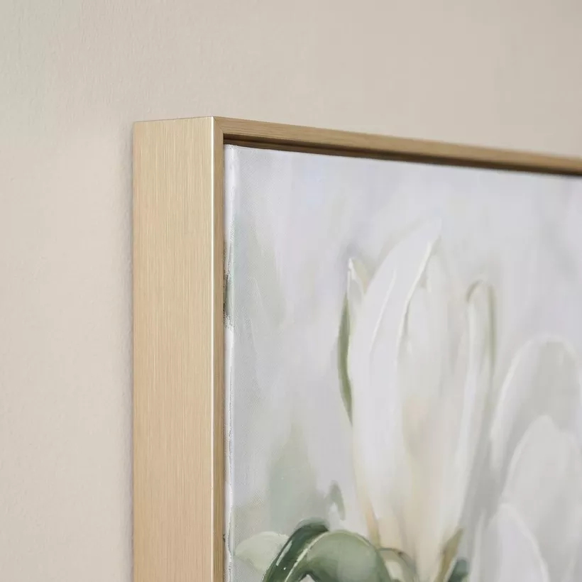 Orson Three Peony 60% Hand-Painted Framed Picture - 50x100 cm - Image 3