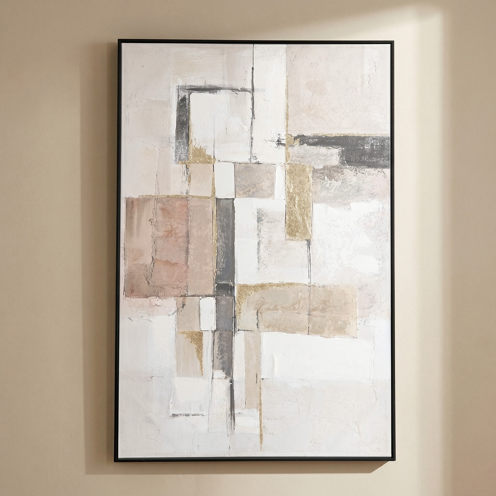 Orson Vertical Abstract 60% Hand Painted Framed Picture - 80x120 cm