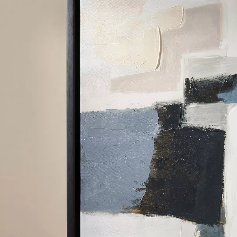 Orson Abstract Blocks 60% Hand Painted Framed Picture - 80x120 cm - Image 4