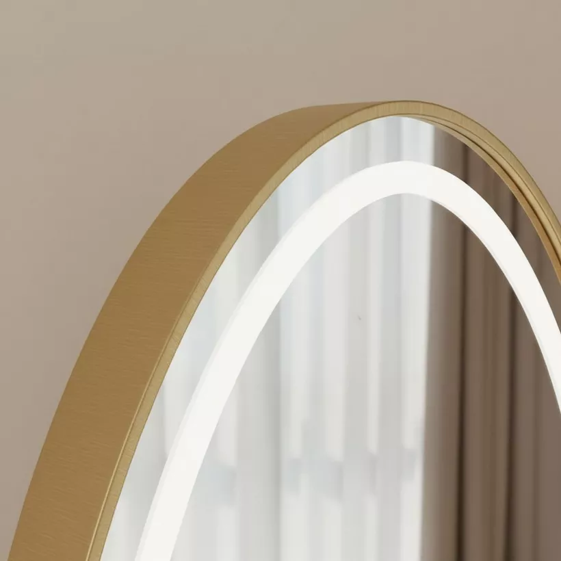Reda Gilt LED Touch Switch 3 Light Colors Mirror with Stand - 70x160 cm - Image 6