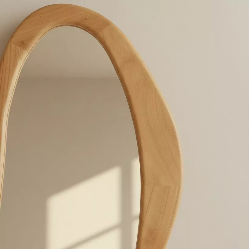 Reda Glit Paulownia Wooden Frame Mirror - 50x160 cm - Image 4