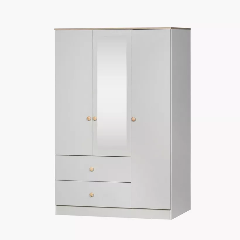 Movo Skara 3-Door Wardrobe with 2 Drawers - Image 4