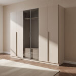 Venice 6-Door Transparent Wardrobe with 2 Drawers and Mirrors