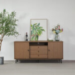 Wilson 2-Sliding Door 3-Drawer Sideboard High TV Stand for TVs up to 70 inches