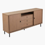 Wilson 2-Sliding Door 3-Drawer Sideboard High TV Stand for TVs up to 70 inches