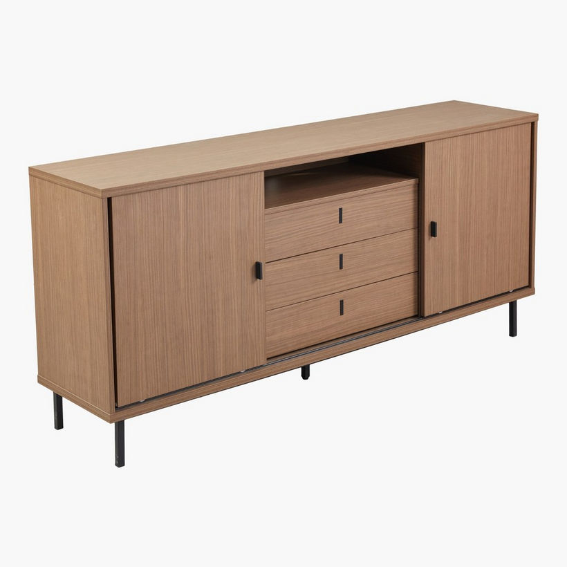 Wilson 2-Sliding Door 3-Drawer Sideboard High TV Stand for TVs up to 70 inches - Image 4